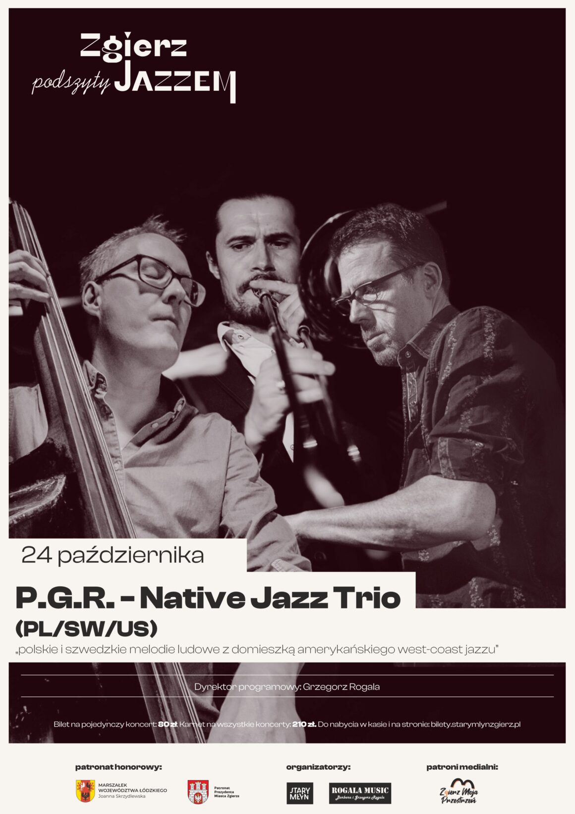 P.G.R. Native Jazz Trio w ramach I Festiwalu Jazzowego „Zgierz Podszyty Jazzem”