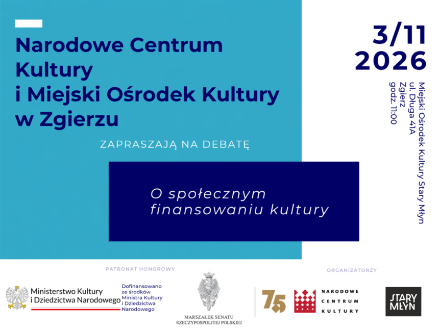 Zaproszenie Zgierz (2) Debata o społecznym finansowaniu kultury